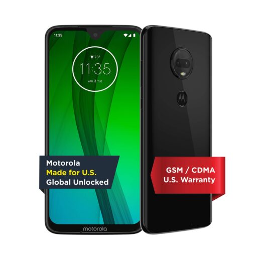 Moto G7 | Unlocked | Made for US by Motorola | 4/64GB | 12MP Camera | Black 4 /64 GB | Moto G7 | 2 Camera | Black | US