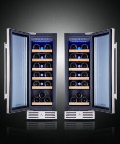 Kalamera Mini Fridge 18 Bottle - 12 inch Wine Cooler Refrigerator, Built-in or Freestanding, with Stainless Steel & Double-Layer Tempered Glass Door, and Temperature Memory Function Wine Fridge 12Inch/18 Bottles 15 81Vqlh3vycL 1