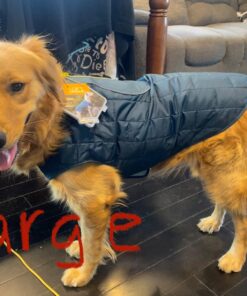 Kurgo Loft Dog Jacket, Reversible Dog Coat, Wear with Harness or Sweater, Water Resistant, Reflective, Winter Coat For Large Dogs (Ink Blue, L) Ink Blue/Seaglass 35 81Vr4LGyeeL