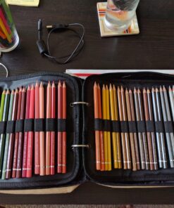 Derwent Pencil Case, Canvas Carry-All Bag Pencil Holder with Removable Shoulder Strap, Holds up to 132 Pencils and Supplies (2300671) , Brown Carry All 132 Capacity 57 81Vr7Z YynL