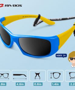 RIVBOS Kids Sunglasses with Strap Polarized UV Protection Flexible Rubber Shades for Boys Girls RBK003 003-1 Sky Blue 10 81VsQIqn cL