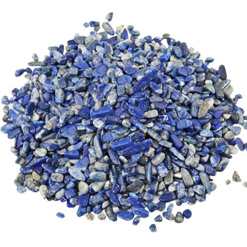 SUNYIK Lapis Lazuli Tumbled Chips Stone Crushed Pieces Irregular Shaped Stones 1pound(About 460 Gram) Lapis Lazuli(0.1-0.5")