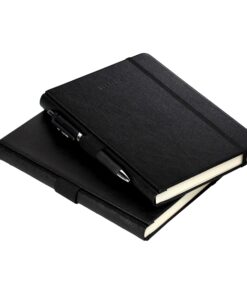 Alternative view of Thick Hardcover Notebook/Journal with A5 120gsm Premium Paper, College Ruled Bound with Pen Holder, Black Leather, 3 Ribbon Marker, Inner Pocket, 8.4 x 5.7 in