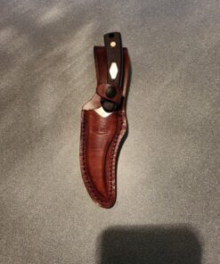 Old Timer 152OT Sharpfinger 7.1in S.S. Full Tang Knife with 3.3in Clip Point Skinner Fixed Blade, Black Sawcut Handle, and Leather Belt Sheath for Hunting, Camping, Skinning, EDC, and Outdoors 52 81Vt8xkL1L