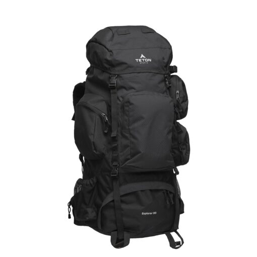 TETON Sports Explorer Internal Frame Backpack Perfect for Hiking, Camping, Backpacking, Rain Cover Included Black 65L