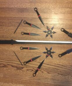 Ninja Sword Machete Throwing Knife Tactical Katana Tanto Blade, 27-Inch … Black Single Blade 28 81Vu4Aklf5L