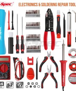 Alternative view of Hi-Spec 84pc Electronics & Solder Iron Kit. Multimeter and Tools for Electrical Repairs, PCB & Computers 84 Piece