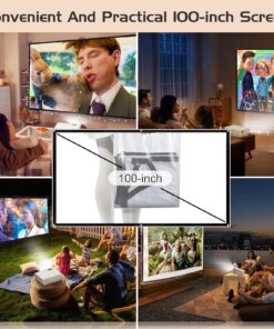 Updated Mini Projector with Bluetooth and Projector Screen, 9500Lumens Full HD 1080P Portable Video Projector, Home Theater Movie Projector Compatible with HDMI,USB,AV,Laptop,Smartphone 34 81Vy3sEsNZL