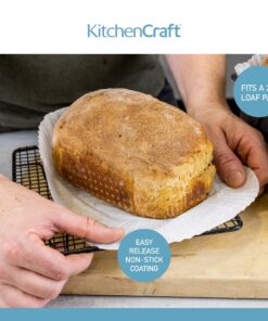 KitchenCraft Loaf Tin Liners, Non Stick, Cake and Bread Tin, 20 x 9 cm, Pack of 40 Liners 2 lb Single 10 81VyBwwxVL