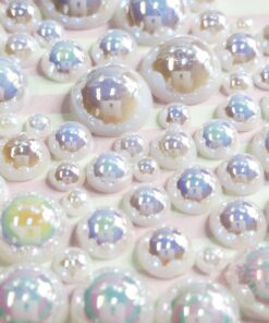200 pcs 2mm -10mm White Resin Faux Round Shiny Pearls Flatback Mix Size Cabochon 15 81W bhspTTL
