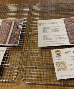 Ultra Cuisine Heavy Duty Cooling Rack for Cooking and Baking - 100% Stainless Steel Baking Rack & Wire Cooling Rack - Cookie Cooling Racks for Baking - Food Safe - Fits Half Sheet Pans - 11.5" x 16.5" 11.5x16.5 inches 37 81W kPpF7oL 1