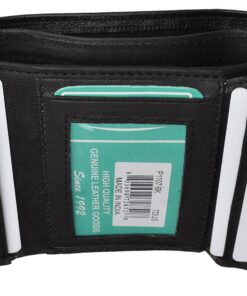 Alternative view of Mens Black Leather Wallet Lamb Classic Trifold by Marshal