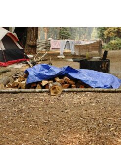 Grizzly Tarps by B-Air 8' x 10' Large Multi-Purpose Waterproof Heavy Duty Poly Tarp with Grommets Every 36", 8x8 Weave, 5 Mil Thick, for Home, Boats, Cars, Camping, Protective Cover, Blue 8' x 10' 33 81W1OWQjkaL