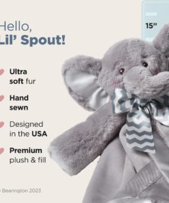 Alternative view of Bearington Baby Lil' Spout Snuggler, 15 Inch Gray Elephant Plush Stuffed Animal Security Blanket Lovey for Babies 15" Lil' Spout
