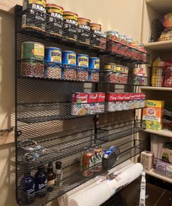 Spice Rack Organizer – Space Saving Wall Mount 5-Tier Wire Shelves for Pantry or Cabinets – Kitchen Organization and Storage by Home-Complete (Black) 38 81W2qo6TvL