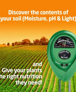 Soil pH Meter, 3-in-1 Soil Test Kit For Moisture, Light & pH, A Must Have For Home And Garden, Lawn, Farm, Plants, Herbs & Gardening Tools, Indoor/Outdoors Plant Care Soil Tester (No Battery Needed) 13 81W3XGN4YsL