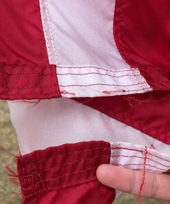 American Flag 3x5 Outdoor by Grace Alley, Embroidered Stars, Sewn Stripes, Heavy Duty, Hand Made and Fade Resistant - Long Lasting Nylon & Brass Grommets for Commercial Grade Durability, 100% Made in USA 49 81W3XworOjL
