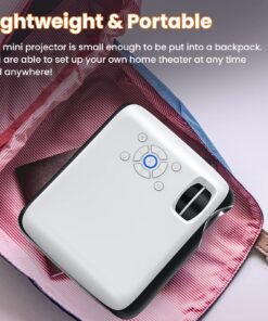 HAPPRUN Projector, Native 1080P Bluetooth Projector with 100''Screen, 9500L Portable Outdoor Movie Projector Compatible with Smartphone, HDMI,USB,AV,Fire Stick, PS5 28 81W46Dm8ymL