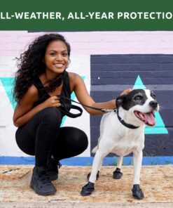 PawZ Rubber Dog Boots for Paws 4" and Up, 12 Pack - All-Weather Dog Booties for Hot Pavement, Snow, Mud, and Rain - Waterproof, Anti Slip Dog Socks - X-Large, Black 14 81W5U43PXTL