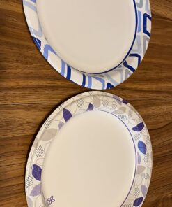 Dixie Ultra Paper Plates, 10 1/16 inch, Dinner Size Printed Disposable Plate, 172 Count (4 Packs of 43 Plates), Packaging and Design May Vary, Blue,White 28 81W6v1VxM2L
