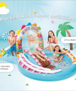 Alternative view of INTEX 57149EP Candy Zone Inflatable Swim Play Center: with Splash Pool and Waterslide – 116" x 75" x 51"