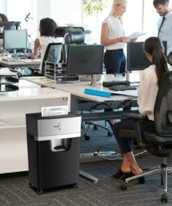 BONSEN 16-Sheet Heavy Duty Paper Shredder for Office, 60-Minute Running Time Cross-Cut CD Shredder with 60dB Low-Noise, 5.3-Gallon Pull Out Bin, Anti-Jam & Quiet Shredder for Home Office (S3102) 16-Sheet Cross-Cut 16 81W7VbgEldL