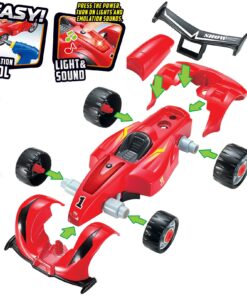 Liberty Imports Kids Take Apart Toys - Build Your Own Formula Race Car Toy Vehicle Construction Playset - Realistic Sounds and Lights with Tools and Power Drill (Formula) 10 81W7XDeBRtL