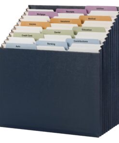 Smead Stadium File, 12 Pockets, Tear Resistant Gusset, Letter Size, Navy, Alphabetic/Daily/Monthly/Household Labels (70211) 12 81W7nUR4b9L