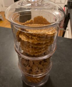 MyGift Modern 3 Tier Clear Glass Stacking Apothecary Jars with Lid, Round Glass Display Candy and Cookie Containers, 16 inch Tall 38 81W8D0SD0BL