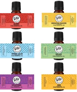 Wild Essentials 6 Pack Synergy Blend Aromatherapy Essential Oil Gift Set 100% Pure, Undiluted 10ml Bottles of Breathe Easy, Alert, Inner Calm, Relax, Uplifting, Zen, Made in USA 11 81W8lXpxuhL