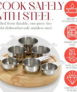 Bellemain One Piece Stainless Steel - Nesting measuring cups for Kitchen for Bakers , Dry - Ml & Oz measuring cup for Liquid, Metal, Set of 6 27 81W92m266SL