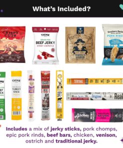 Alternative view of Beef Jerky Gift Baskets for Men - Healthy & Exotic Jerky Variety Pack w Meat Snacks, Pork Rinds, Venison, Chicken, Pork & Beef Sticks - Unique Dad Birthday Gifts, Christmas Gifts For Men Who Want Nothing Exotic Jerky Box