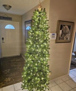 National Tree Company Artificial Slim Christmas Tree, Green, Kingswood Fir, Includes Stand, 7.5 Feet Kingswood Fir Slim-7.5 ft 33 81W9aWWV1iL