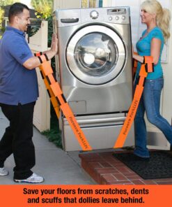 Forearm Forklift 2-Person Lifting and Moving Straps; Lift, Move and Carry Furniture, Appliances, Mattresses or Any Item up to 800 lbs. Safely and Easily Like a Pro, Orange 1-Pack Cargo Strap 23 81W9conX0BL