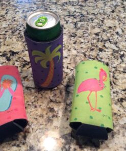 Alternative view of Flip Flops Pink Ultra Beverage Insulators for slim cans Slim Can