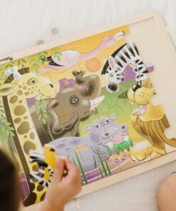 Melissa & Doug African Plains Safari Wooden Jigsaw Puzzle With Storage Tray (24 pcs) 13 81WB51G frL