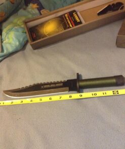 K EXCLUSIVE Amazon Jungle Survival Knife and Sheath - Stainless Steel Sawback Blade, Cord-Wrapped Handle, Built-In Compass, Survival Kit, Capable Wilderness Tool - Length 13" Jungle Survivor 13 81WBEKoOw9L