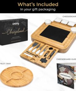 SMIRLY Charcuterie Boards Gift Set, Large Charcuterie Board Set, Bamboo Cheese Board Set, House Warming Gifts New Home, Women Bridal Shower Gift Ideas, Wedding Gifts for Couple, Housewarming Gift 23 81WBHc7C8jL