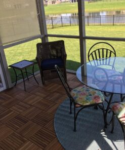 Bare Decor EZ-Floor Interlocking Flooring Tiles in Solid Teak Wood Oiled Finish (Set of 10), Long 9 Slat 10 sq ft 36 81WDG bEriL