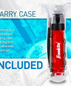 Franklin Sports Ball Pump Kit -7.4" - Perfect for Basketballs, Soccer Balls and More - Complete Hand Pump Kit with Needles, Flexible Hose, Air Pressure Gauge and Carry Bag,Red 27 81WDmMv14ZL