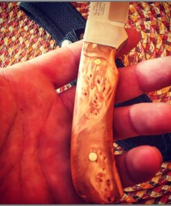 Elk Ridge - Outdoors Fixed Blade Hunting Knife - 8 in Overall - Mirror Polished Blade with Burl Wood Handle, Nylon Sheath - Full Tang Bowie Knife - ER-107 18 81WF05wFflL