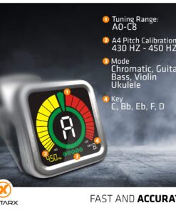 GUITARX X5 - Clip On Tuner for All Instruments - Guitar, Violin, Chromatic, Ukulele, and Bass Tuner Modes - #1 Among Guitar Tuners - Most Advanced High-Sensitivity Sensor in The Market 20 81WF4LBzpAL