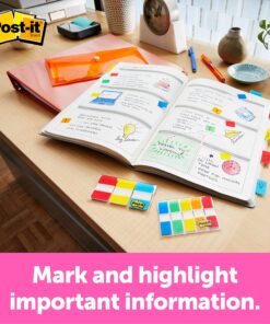 3M Post-It Flags to-Go, 1/2 X 1-3/4, 5-Standard Colors, 100 Flags/Pack (6835Cf) Assorted Primary Colors 14 81WFr9RYHzL