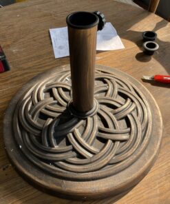 DC America UBP18181-BR 18-Inch Cast Stone Umbrella Base, Made from Rust Free Composite Materials, Bronze Powder Coated Finish 19 81WGINtFL