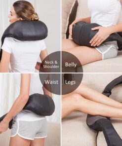 Snailax Cordless Massager - Shiatsu Neck and Shoulder Massager with Heat, Portable, Lumbar, Foot Electric Massage Pillow Black 25 81WGct4gT5L