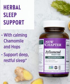 New Chapter Sleep Aid – Zyflamend Nighttime for Sleep Support with Turmeric + Valerian Root + Lemon Balm + Holy Basil, Vegetarian Capsules, 60 Count 14 81WHKtdlW6S
