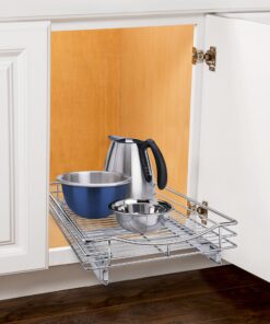 LYNK PROFESSIONAL® Pull Out Cabinet Organizer, 14"W x 18"D - Slide Out Drawers for Kitchen Cabinets - Sliding Pantry Shelves - Roll Out Shelf Storage for Pots, Pans - Lifetime Limited Warranty, Chrome 14" W x 18" D 14x18 Chrome 29 81WIRID TL