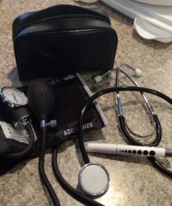 White Coat Deluxe Aneroid Sphygmomanometer Professional Blood Pressure Monitor with Adult Sized Black Cuff and Carrying Case 4 Piece Set 31 81WJ5NqjVeL