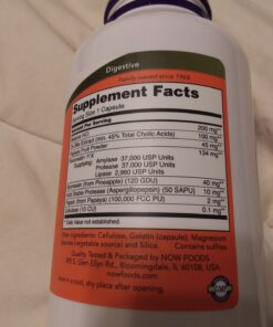 NOW Supplements, Super Enzymes, Formulated with Bromelain, Ox Bile, Pancreatin and Papain,180 Capsules 180 Count (Pack of 1) 42 81WKix7nc2L