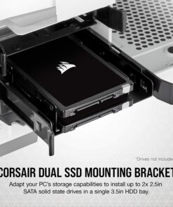 Alternative view of Corsair Dual SSD Mounting Bracket (3.5” Internal Drive Bay to 2.5", Easy Installation) Black 1 Count (Pack of 1) Dual SSD Mount
